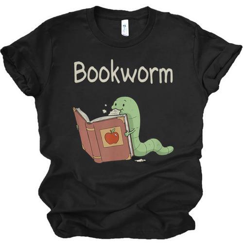Bookworm Worm Reading Book Lover Read Books Librarian Unisex Jersey T-Shirt - Bookorys