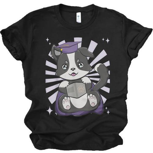 Border Collie Dog Lover Cute Anime School Graduation Men Women Kids Unisex Jersey T-Shirt - Best Gift Smart