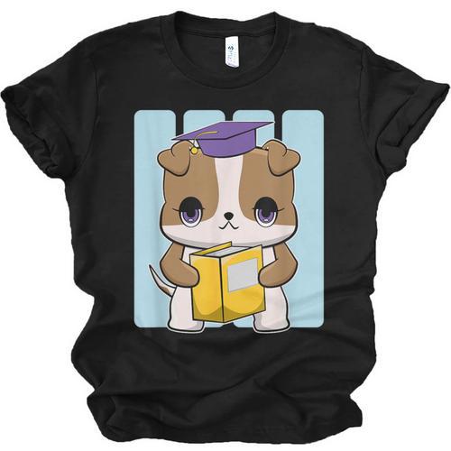 Bulldog Anime Pup Graduation Unisex Jersey T-Shirt - Best Gift Smart