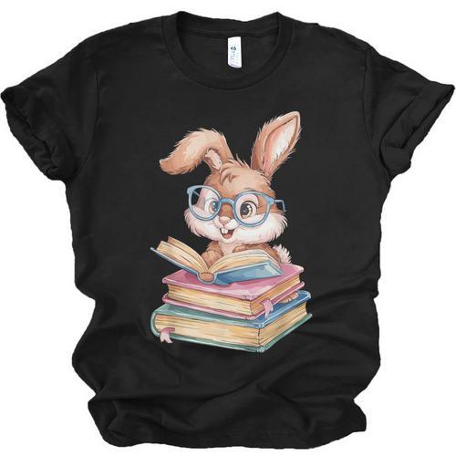 Bunny Rabbit Reading Books Rabbit Books Bunny Reader Unisex Jersey T-Shirt - Bookorys