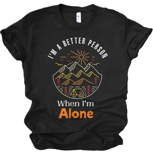 Camping Alone Meme Campfire Introvert Camper Unisex Jersey T-Shirt - Raresse