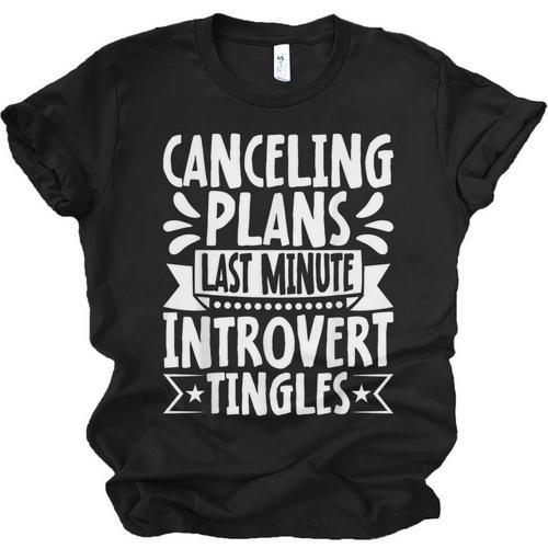 Canceling Plans Last Minute Introvert Tingles Alone Time Unisex Jersey T-Shirt - Raresse