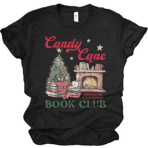 Candy Cane Book Club Holiday Party & Book Exchange Unisex Jersey T-Shirt - Bookorys AU