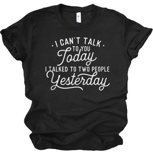 I Can't Talk To You Today Introvert Introverted Antisocial Unisex Jersey T-Shirt - Raresse