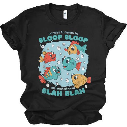 Cartoon Sarcasm Anti-Social Nihilism Introvert Fish Unisex Jersey T-Shirt - Raresse