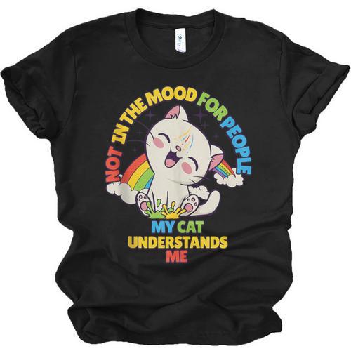 Cat Mom Loves Cats Dad Not In The Mood For People Introvert Unisex Jersey T-Shirt - Raresse