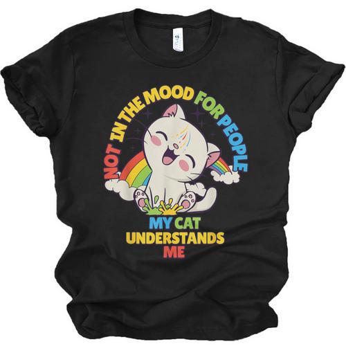 Cat Mom Loves Cats Dad Not In The Mood For People Introvert Unisex Jersey T-Shirt - Raresse