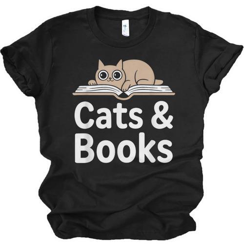 Cats And Books Unisex Jersey T-Shirt - Bookorys AU