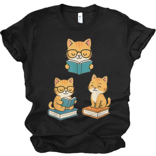 Cats Reading Book Lover Reading Bookworm Reader Unisex Jersey T-Shirt - Bookorys CA