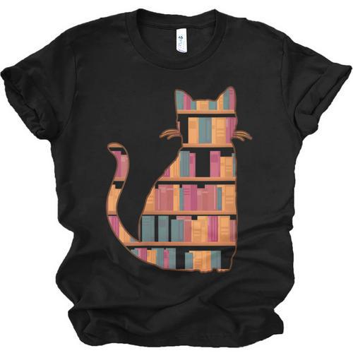 Cats Reading Books Librarian Library Readers Unisex Jersey T-Shirt - Bookorys