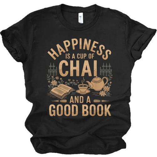 Chai And A Good Book Lover Reading Chai Tea Chai Latte Unisex Jersey T-Shirt - Bookorys