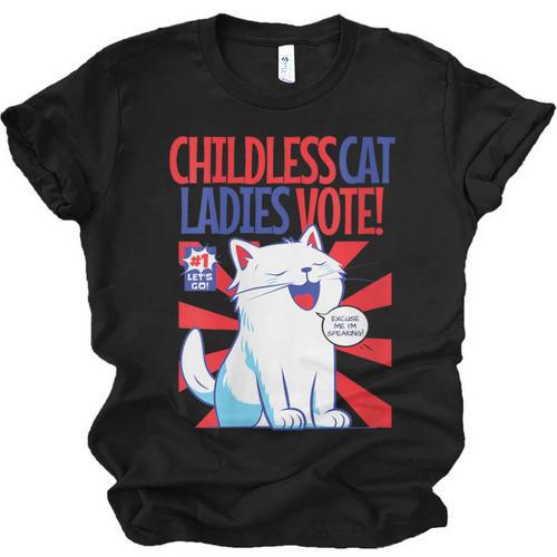 Childless Cat Ladies Vote Kamala Harris Cute Comic Book Cat Unisex Jersey T-Shirt - Bookorys AU