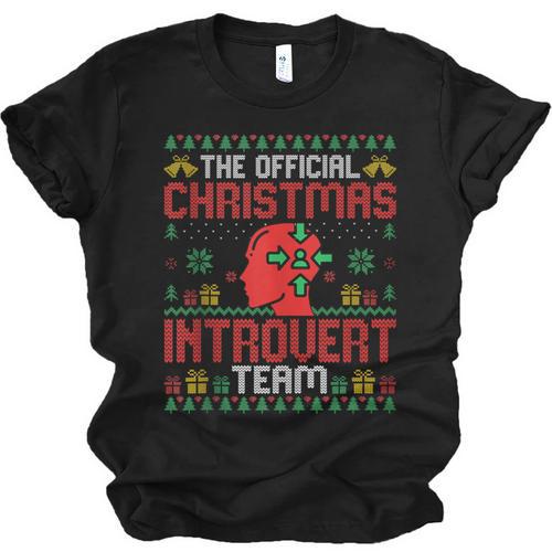 Christmas Introvert Team Introvert Introverted Xmas Unisex Jersey T-Shirt - Raresse