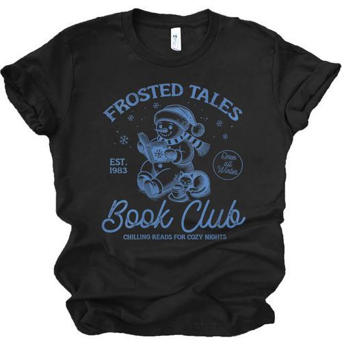 Christmas Snowman Frosted Tales Book Club Unisex Jersey T-Shirt - Bookorys DE
