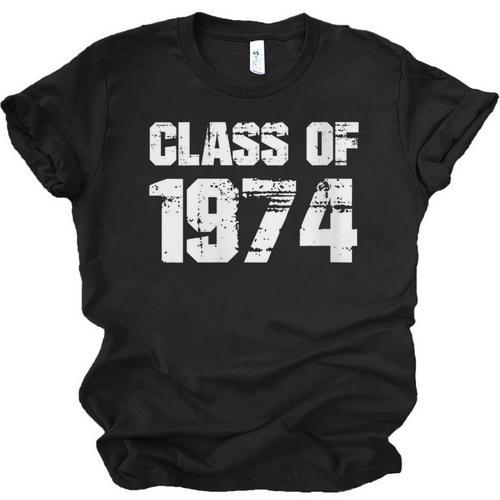 Class Of 1974 High School College Graduation Reunion Unisex Jersey T-Shirt - Best Gift Smart