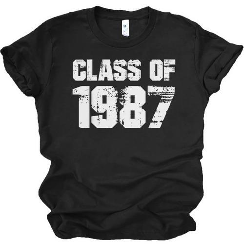 Class Of 1987 High School College Graduation Reunion Unisex Jersey T-Shirt - Best Gift Smart