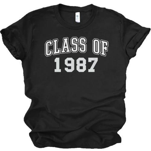 Class Of 1987 Vintage Graduation College High School Reunion Unisex Jersey T-Shirt - Best Gift Smart