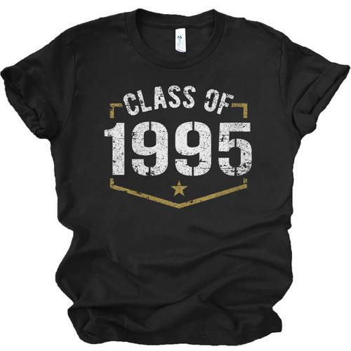 Class Of 1995 School Reunion Graduation Vintage Style Unisex Jersey T-Shirt - Best Gift Smart