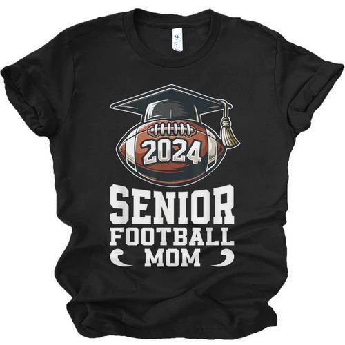 Class Of 2024 Graduation Senior Football Mom 2024 Unisex Jersey T-Shirt - Best Gift Smart