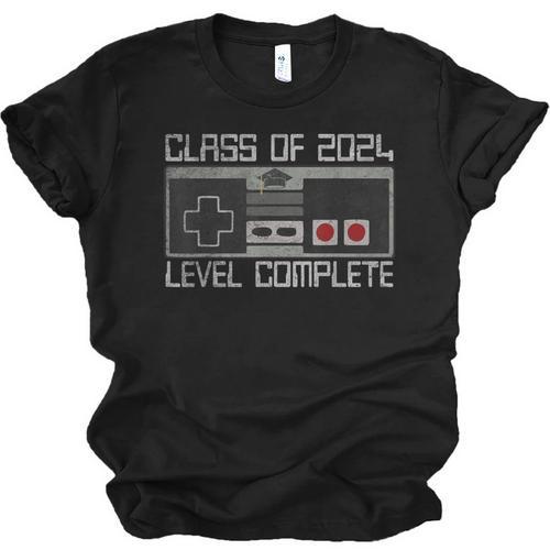 Class Of 2024 Level Complete Video Gamer Senior Graduation Unisex Jersey T-Shirt - Best Gift Smart