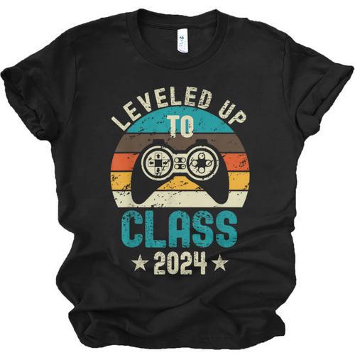 Class Of 2024 Senior Graduation Leveled Up Gamer Class 2024 Unisex Jersey T-Shirt - Best Gift Smart