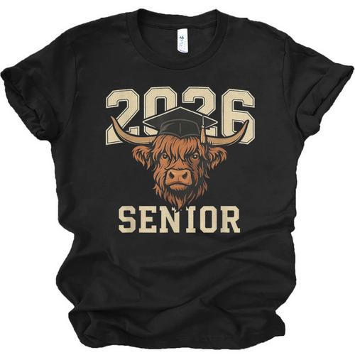 Class Of 2026 Highland Cow Senior Graduation School Pride Unisex Jersey T-Shirt - Best Gift Smart