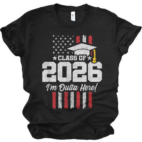 Class Of 2026 Senior Graduation American Flag Senior 2026 Unisex Jersey T-Shirt - Best Gift Smart
