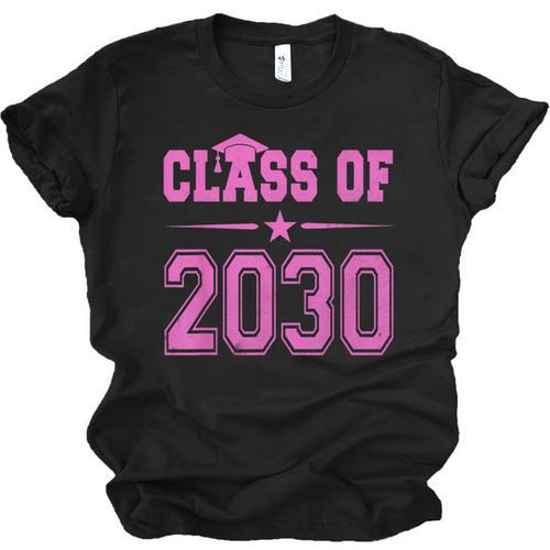 Class Of 2030 Pink Girls Shirt Graduation Unisex Jersey T-Shirt - Best Gift Smart