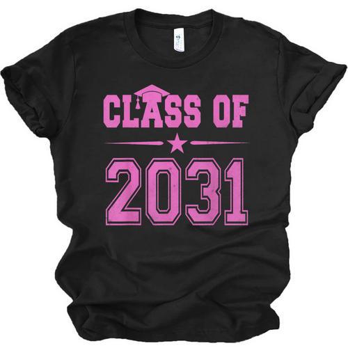 Class Of 2031 Pink Girls Shirt Graduation Unisex Jersey T-Shirt - Best Gift Smart