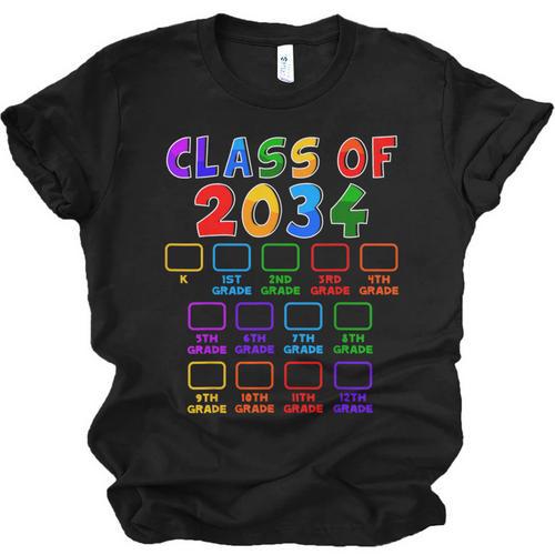 Class Of 2034 Grow With Me Graduation First Day Of School Unisex Jersey T-Shirt - Best Gift Smart