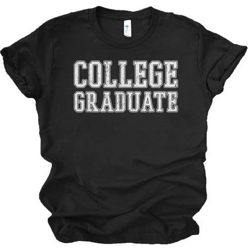 College Graduate Shirt Graduation Tee Distressed Unisex Jersey T-Shirt - Best Gift Smart