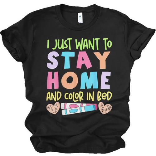 Color In Bed Coloring Book Lover Humor Therapy Marker Unisex Jersey T-Shirt - Bookorys UK