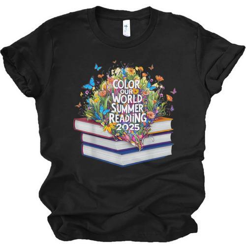 Color Our World Summer Reading 2025 Cute Book Wildflowers Unisex Jersey T-Shirt - Bookorys