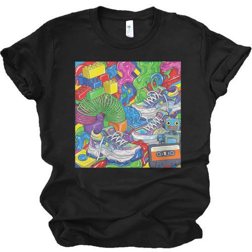 Colorful Kidcore 90s Nostalgia Meme Sneakers Robot Toy Slime Unisex Jersey T-Shirt - Figerry