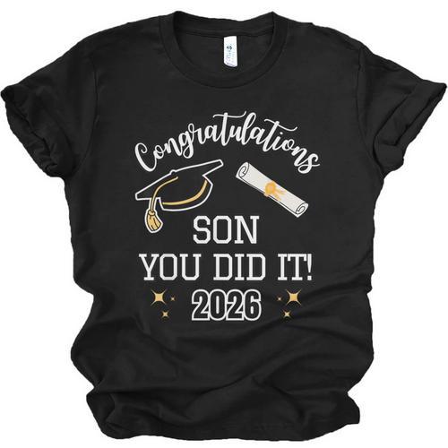 Congratulations Son You Did It Son Graduation 2026 Unisex Jersey T-Shirt - Best Gift Smart