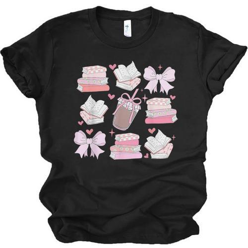 Coquette Bow Book Coffee Valentines Bookish Library Teacher Unisex Jersey T-Shirt - Bookorys AU