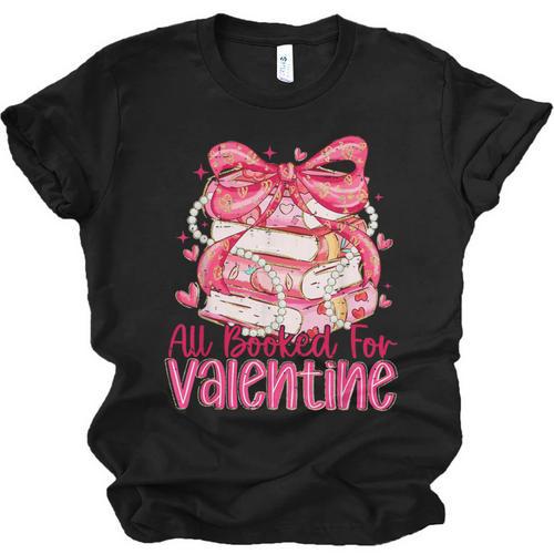 Coquette Bow All Booked For Valentine Book Lover Bookish Unisex Jersey T-Shirt - Bookorys