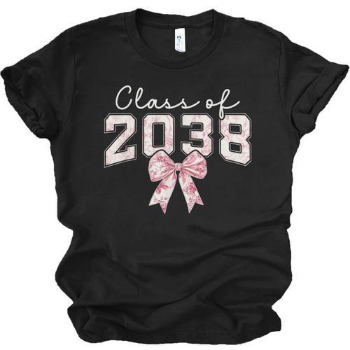 Coquette Bow Preppy Class Of 2038 Girly Girl 2038 Graduation Unisex Jersey T-Shirt - Best Gift Smart