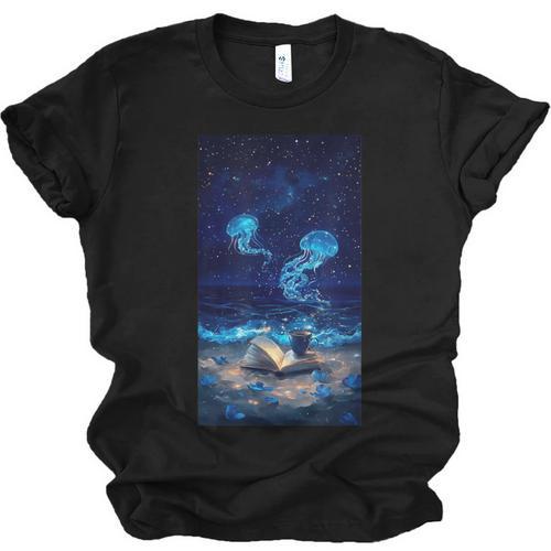 Cosmic Botanical Book Lover Reading Unisex Jersey T-Shirt - Bookorys UK