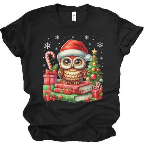 Cottagecore Owl Witch Hat On Book Pumpkin Christmas Costume Unisex Jersey T-Shirt - Bookorys CA