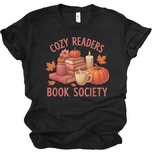 Cozy Readers Book Society Teacher Reading Floral Pumpkin Tee Unisex Jersey T-Shirt - Bookorys DE