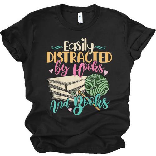 Crochet And Reading Crocheter Bookish Crocheting Book Lover Unisex Jersey T-Shirt - Bookorys