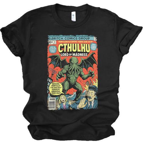 Cthulhu Lord Of Madness Vintage Comic Book Cover Unisex Jersey T-Shirt - Bookorys DE