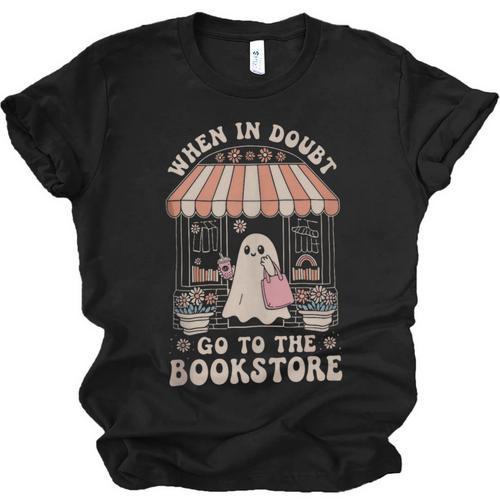 Cute Bookstore Ghost Retro Women Book Lovers Unisex Jersey T-Shirt - Bookorys CA