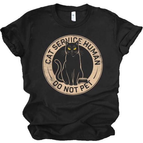 Cute Introvert Cat Service Human Do Not Pet Cat Joke Unisex Jersey T-Shirt - Raresse