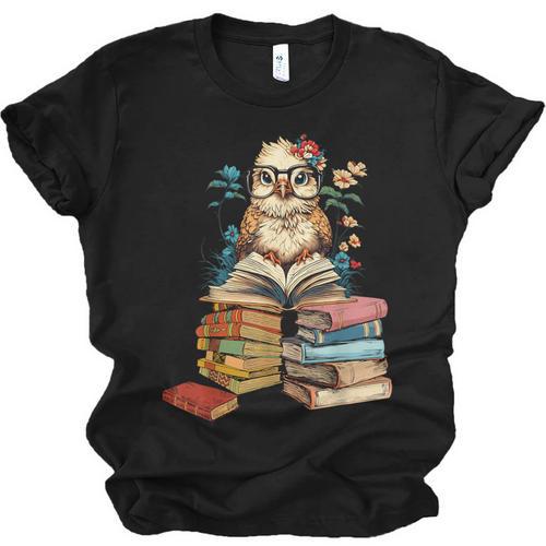 Cute Reading Chicken With Glasses Books Bookworm Reader Book Unisex Jersey T-Shirt - Bookorys