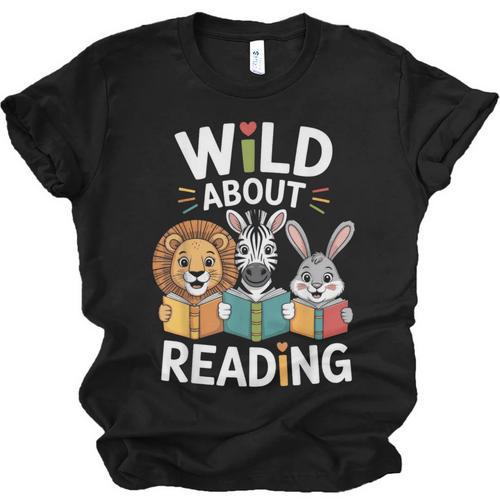 Cute Wildlife Zoo Animals For Book Reader Bookworms Unisex Jersey T-Shirt - Bookorys AU