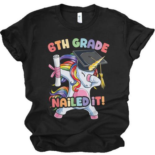 Dabbing 6th Grade Unicorn Graduation Class Of 2020 Nailed It Unisex Jersey T-Shirt - Best Gift Smart