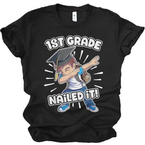 Dabbing Graduation Boy 1st Grade Class Of 2021 Nailed It Unisex Jersey T-Shirt - Best Gift Smart