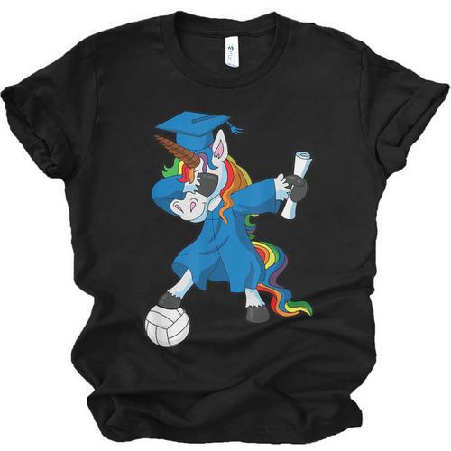 Dabbing Graduation Class 2023 Unicorn Volleyball Unisex Jersey T-Shirt - Best Gift Smart